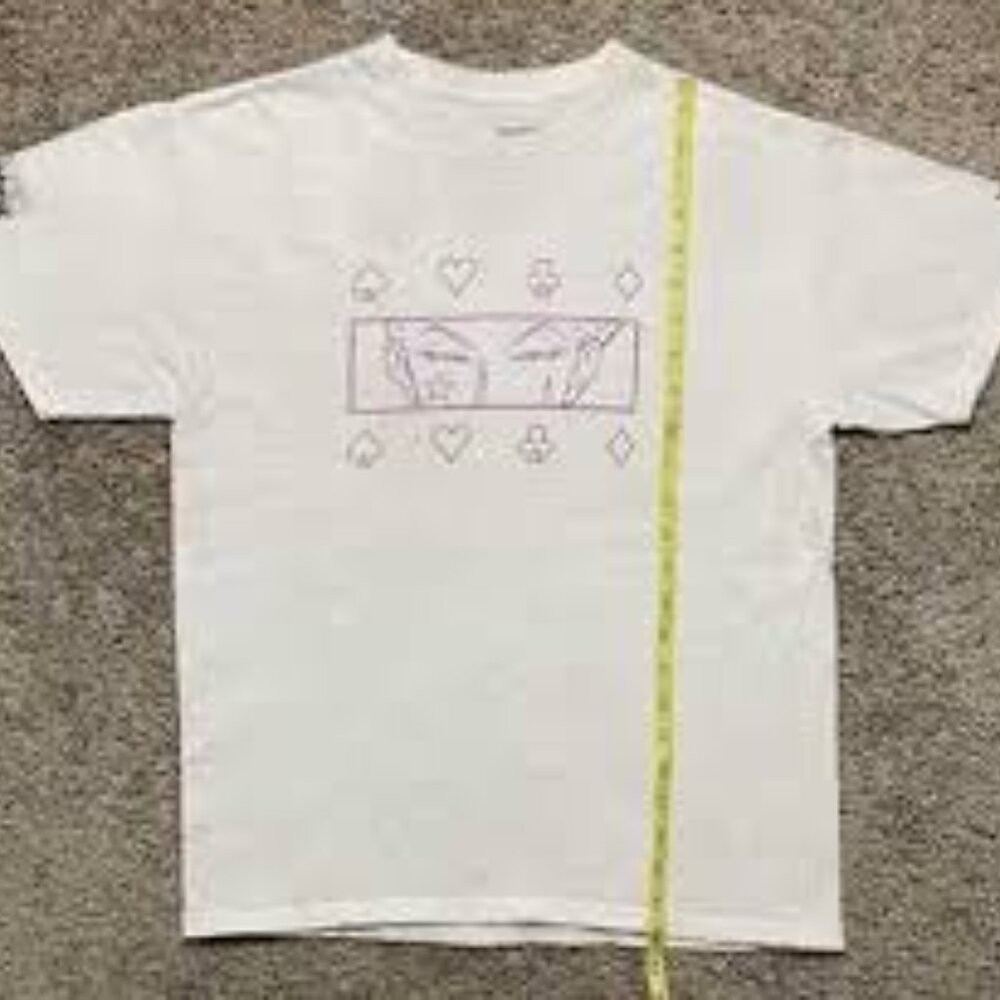 Hunter x Hunter Hikosha white Graphic T-Shirt with Purple Design size XL